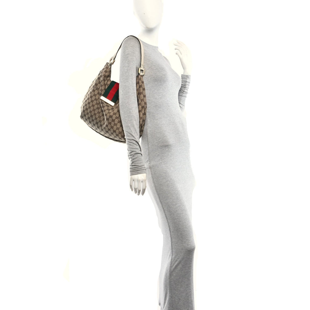 Monogram Large New Ladies Web Hobo Off White wholesalehk.shop