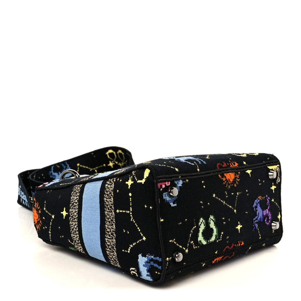 Canvas Pixel Zodiac Embroidered Medium Lady D-Lite Nero Multicolor wholesalehk.shop