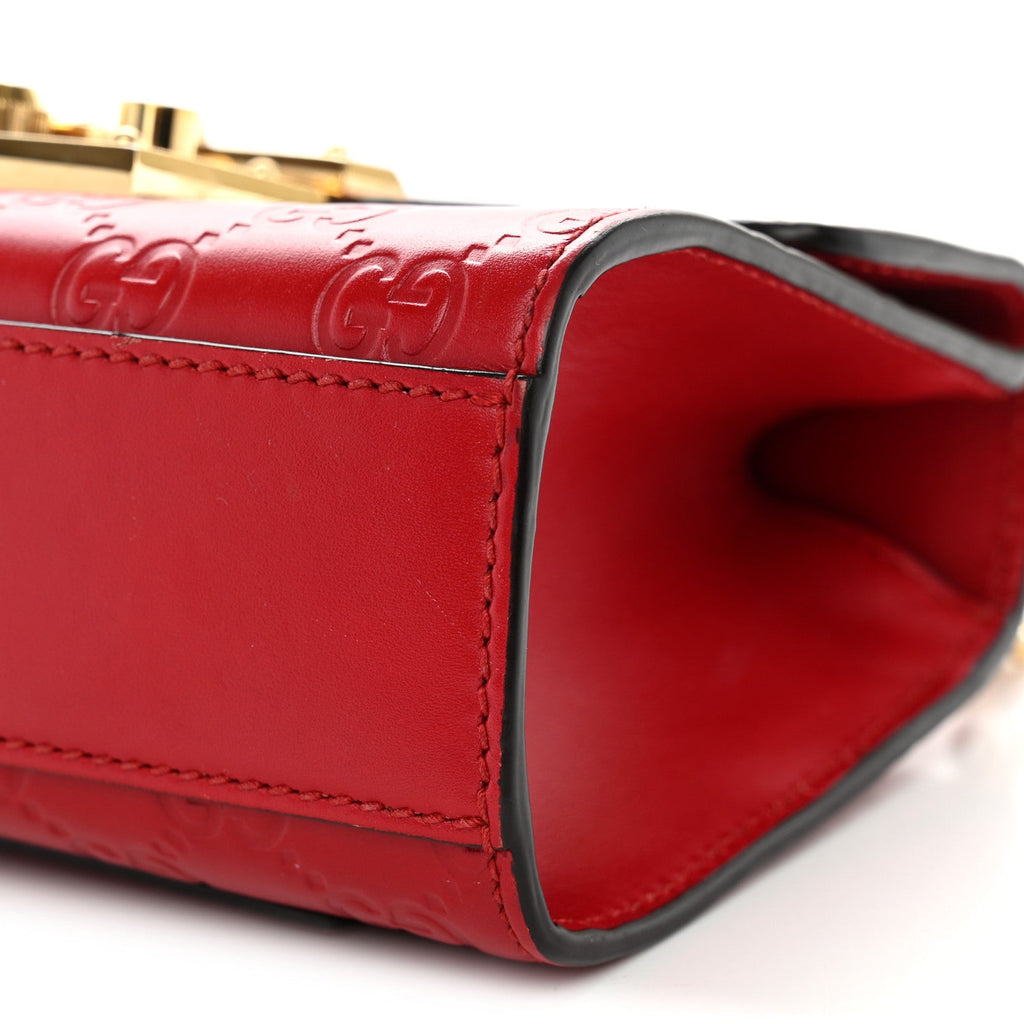 Guccissima Small Padlock Shoulder Bag Hibiscus Red £¨ Direct shipment via from wholesalehk.shop