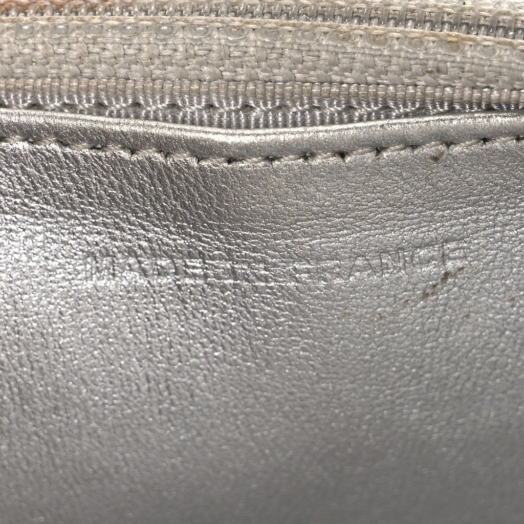 Metallic Lambskin Quilted Wallet On Chain WOC Silver wholesalehk.shop