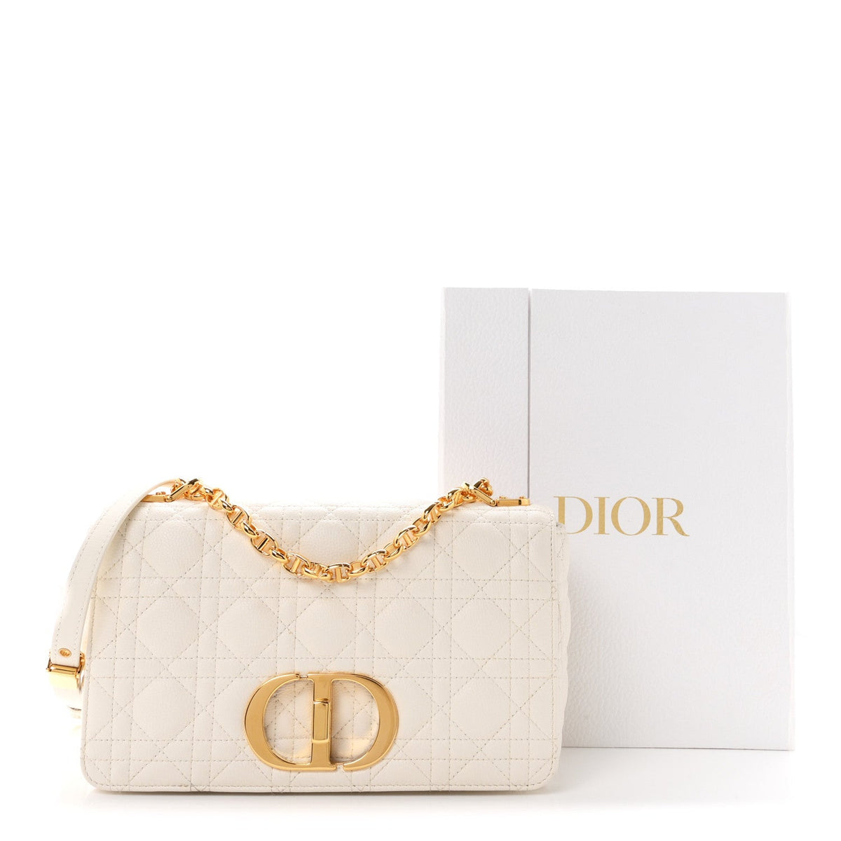 Supple Calfskin Cannage Medium Caro Bag Ivory wholesalehk.shop