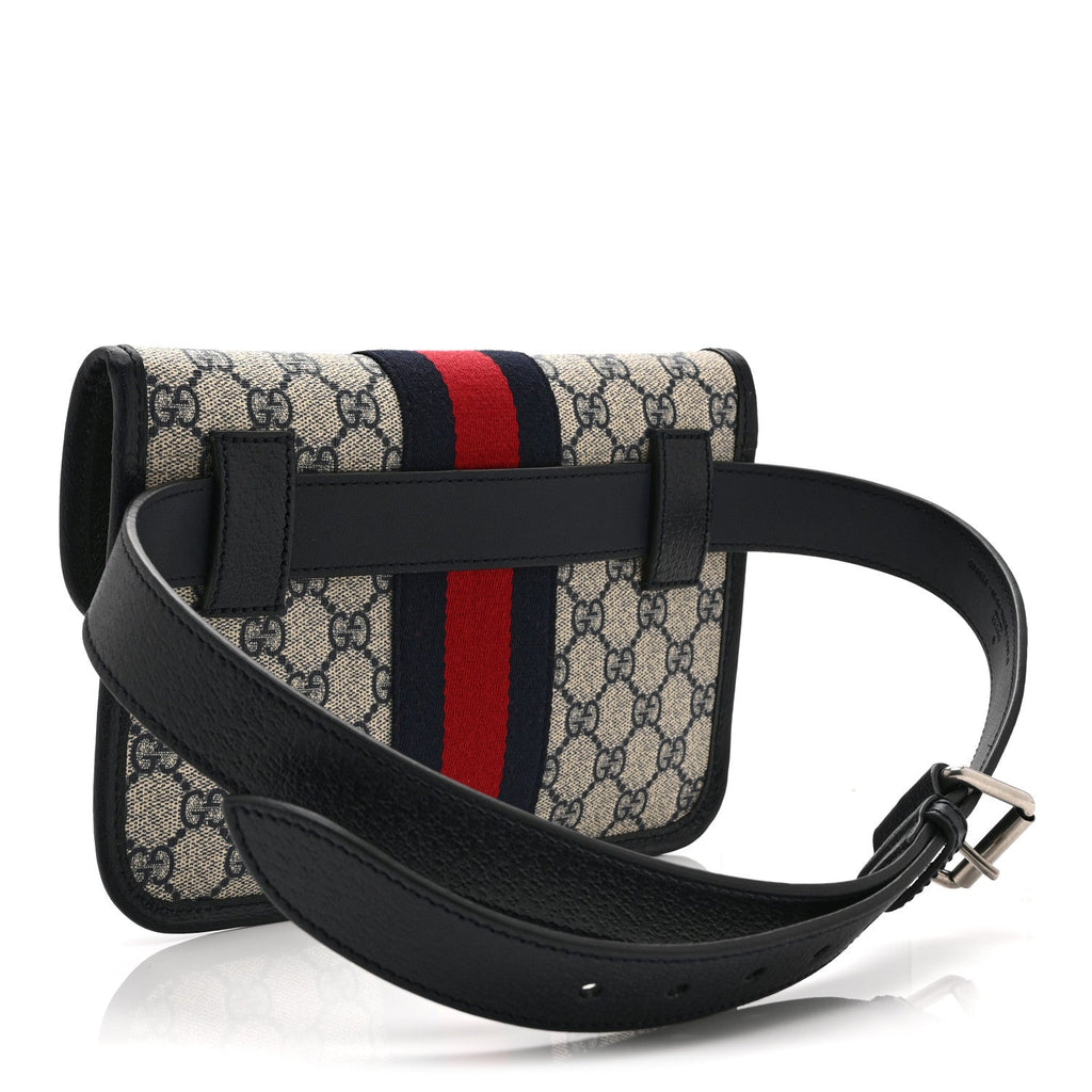 GG Supreme Monogram Web Small Ophidia Belt Bag 90 36 Beige Navy wholesalehk.shop