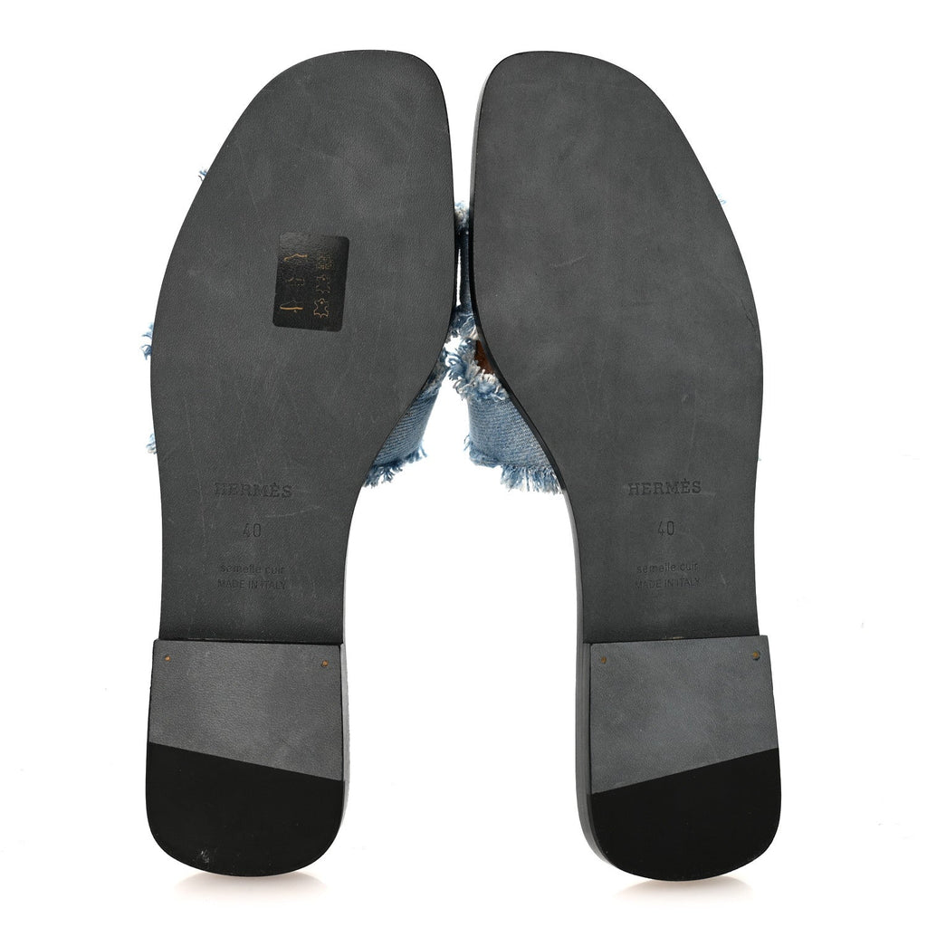 Denim Oran Fringe Sandals 40 Bleu Clair wholesalehk.shop