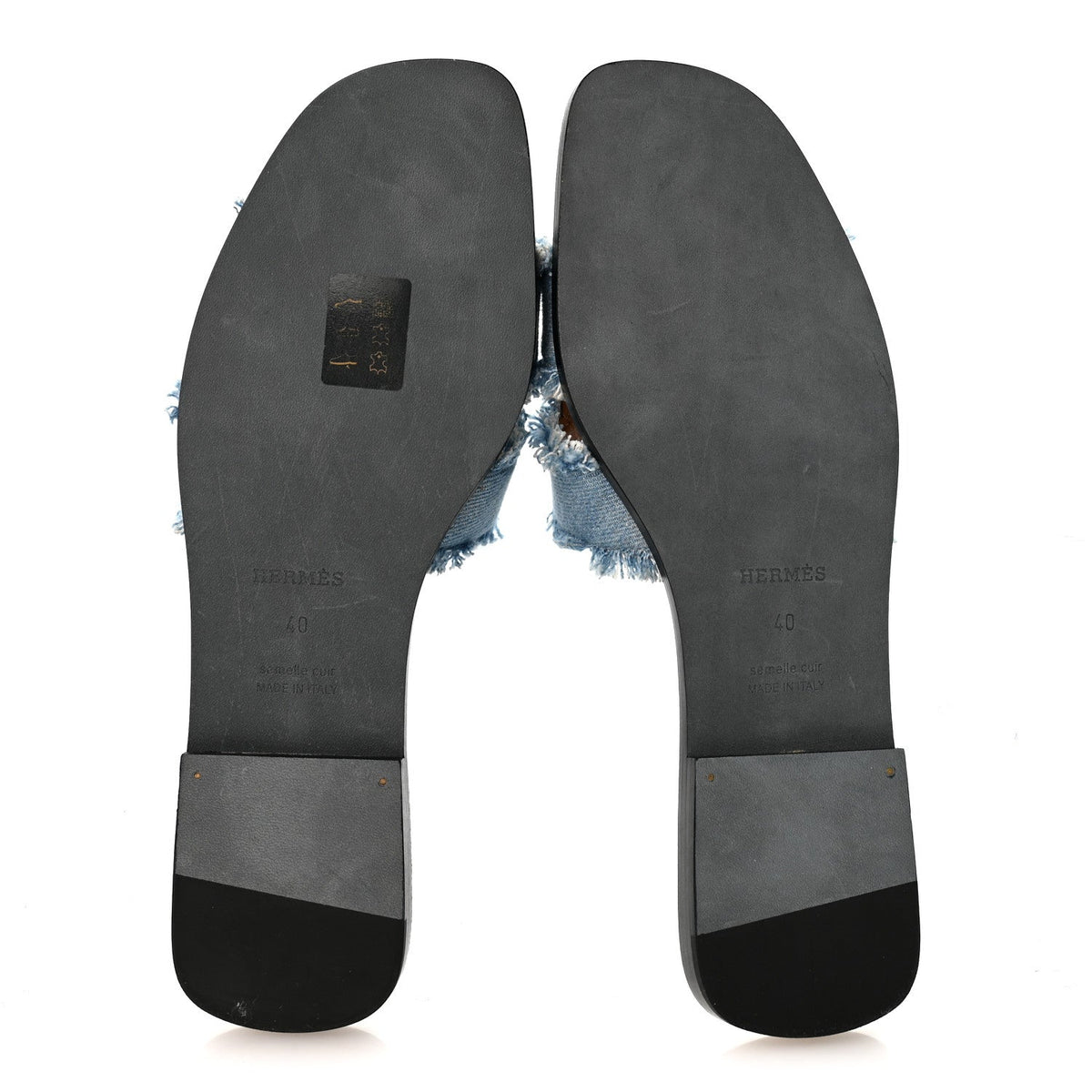 Denim Oran Fringe Sandals 40 Bleu Clair wholesalehk.shop