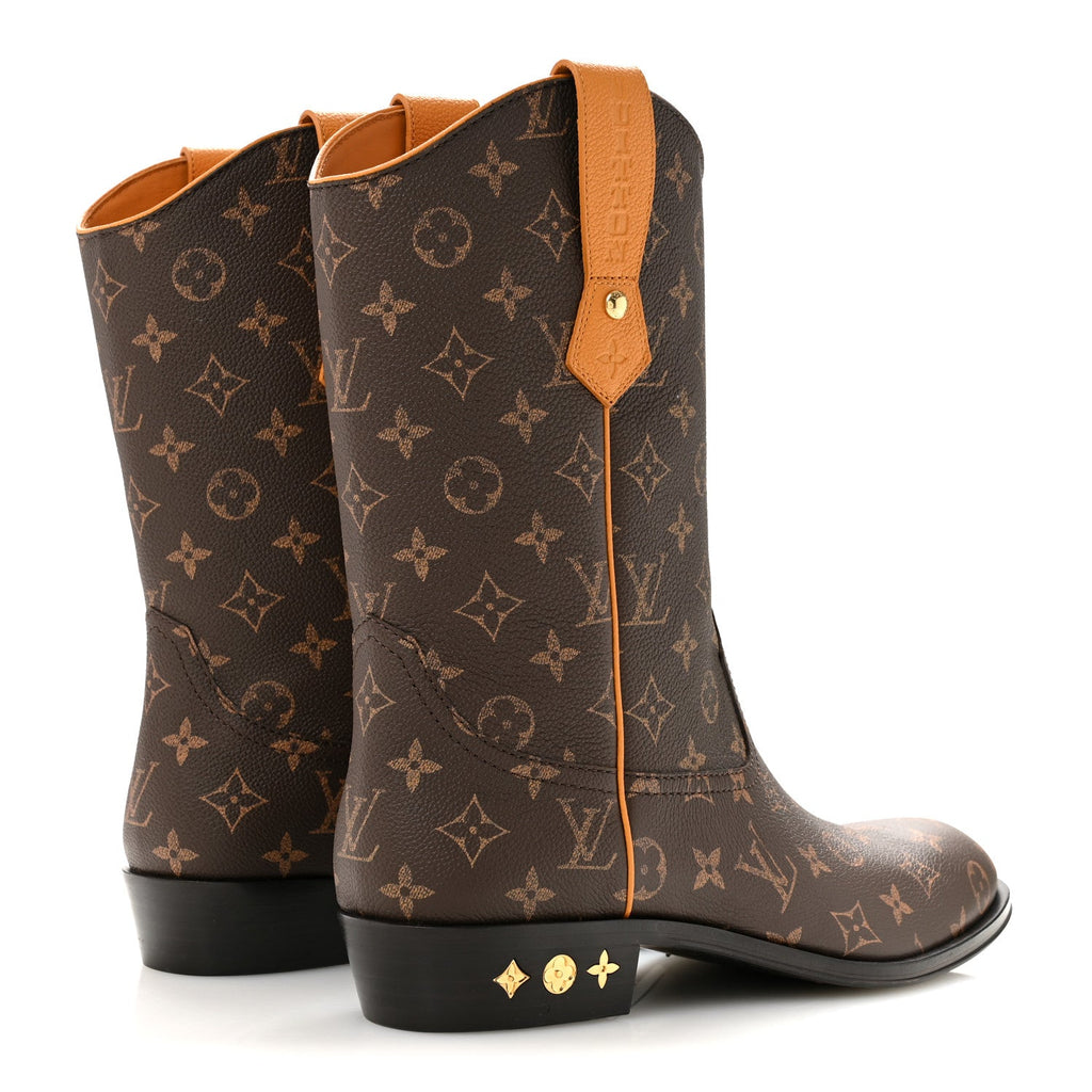 Grained Calfskin Monogram Macassar Mens LV Rider Boots 10.5 Safran Yellow £¨ Direct shipment via from wholesalehk.shop