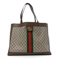 GG Supreme Monogram Web Ophidia Tote Brown wholesalehk.shop