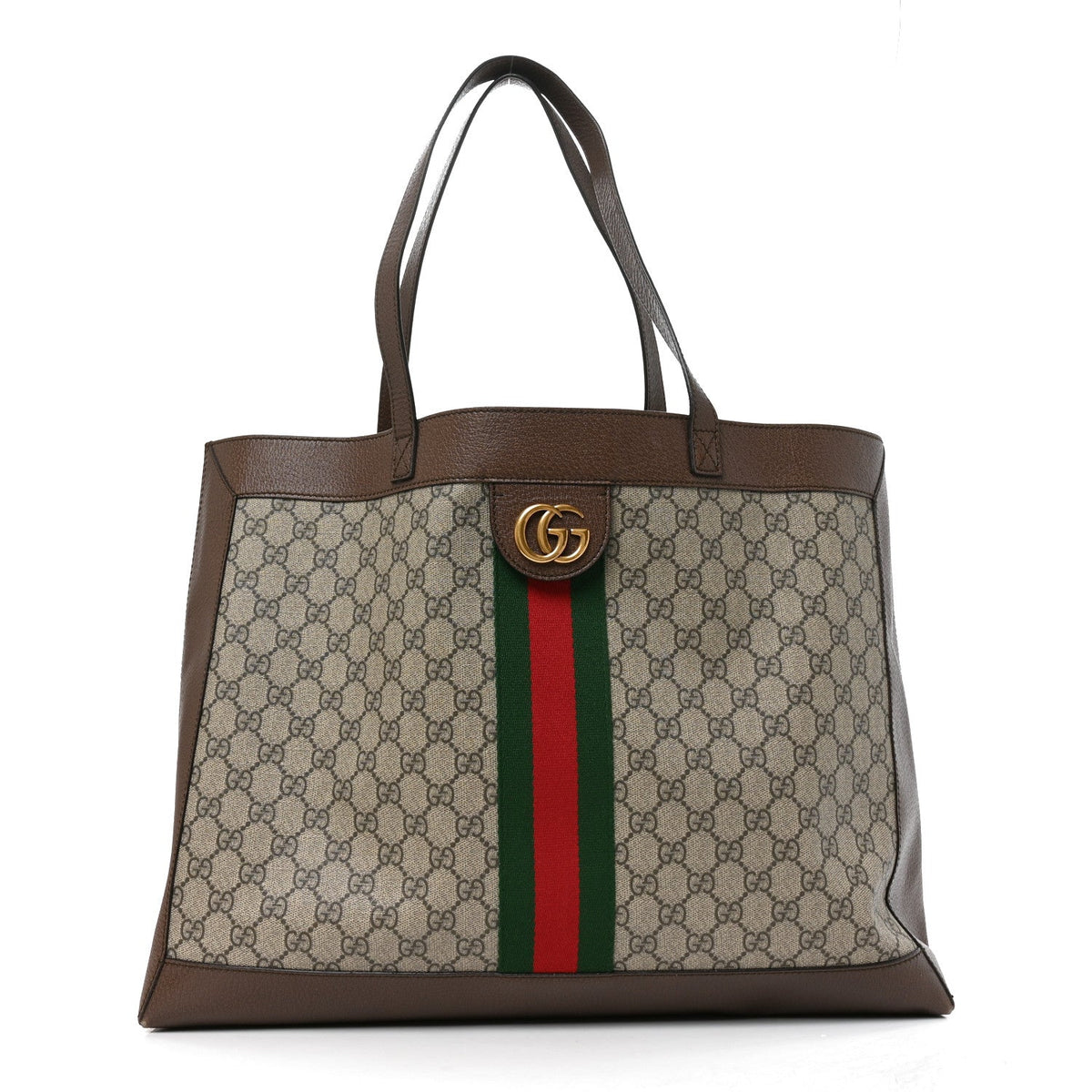 GG Supreme Monogram Web Ophidia Tote Brown wholesalehk.shop