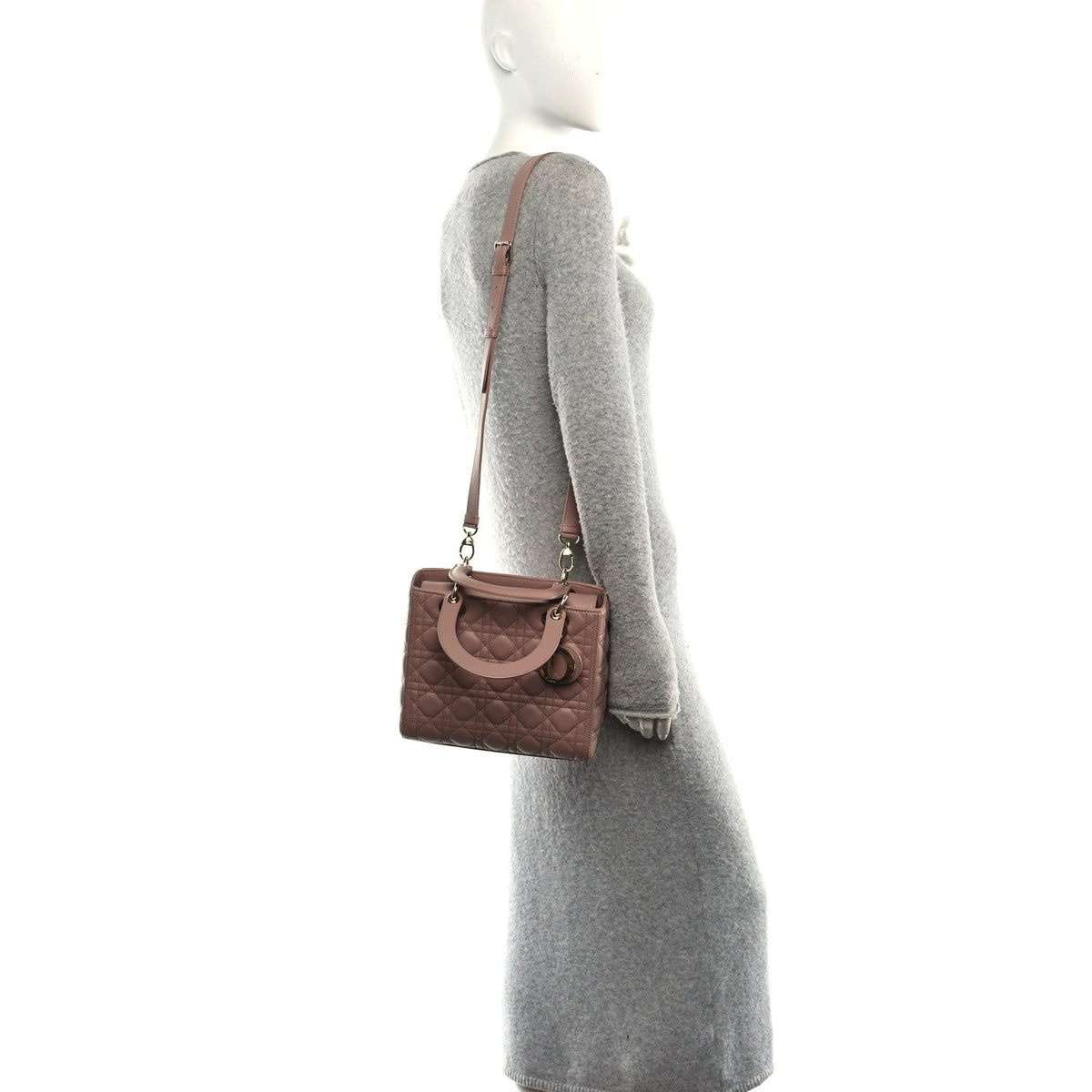Lambskin Cannage Medium Lady Dior Fard wholesalehk.shop