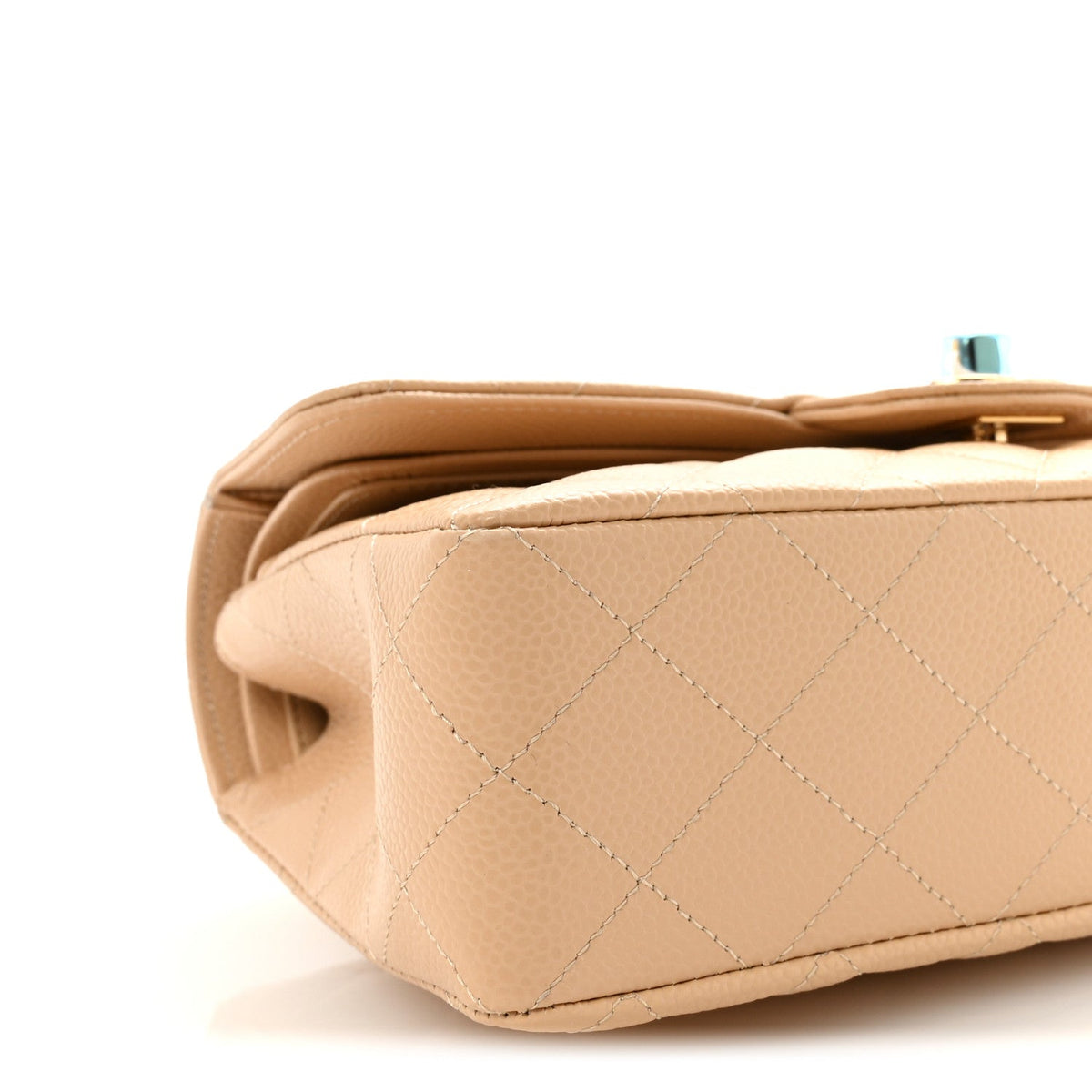 Caviar Quilted Small Double Flap Beige wholesalehk.shop