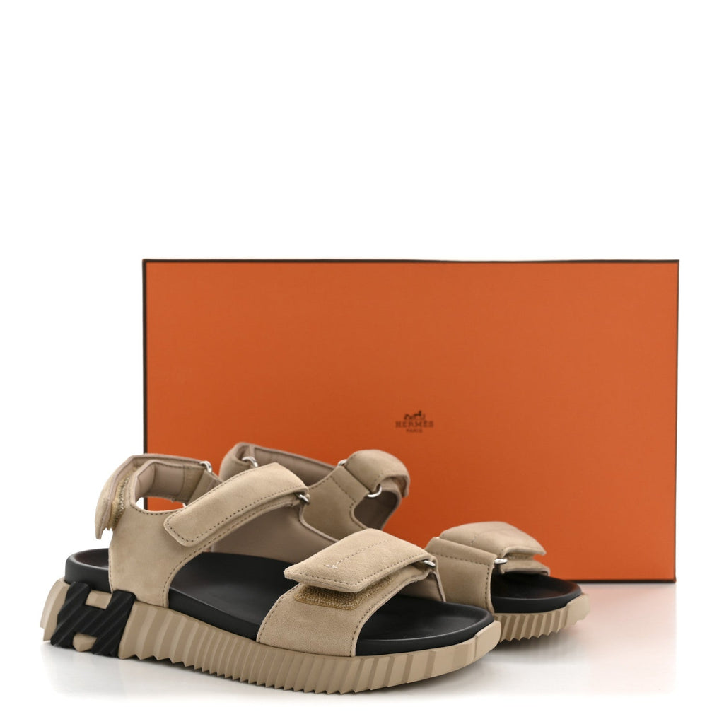 Suede Goatskin Junior Sandals 37.5 Beige Camel wholesalehk.shop