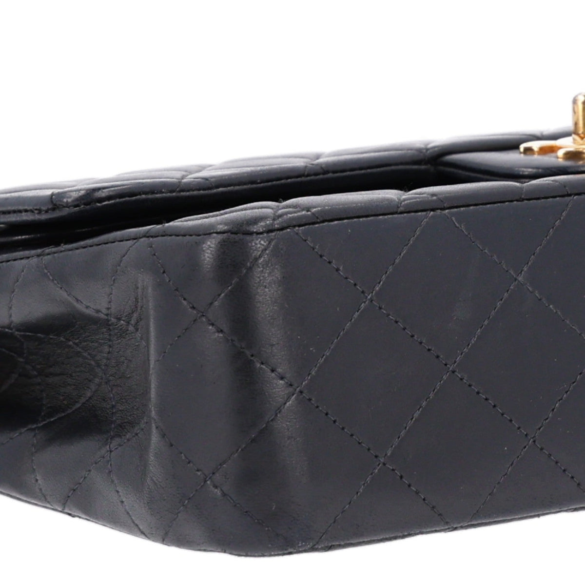 Lambskin Quilted Medium Double Flap Black wholesalehk.shop