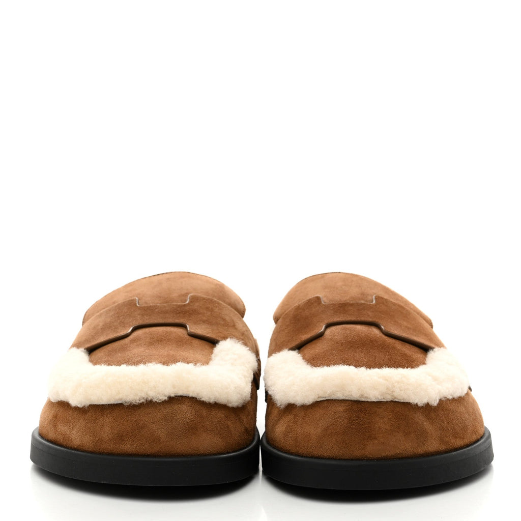 Suede Goatskin Shearling Mens Go Mules 43 Beige Kraft Ecru wholesalehk.shop