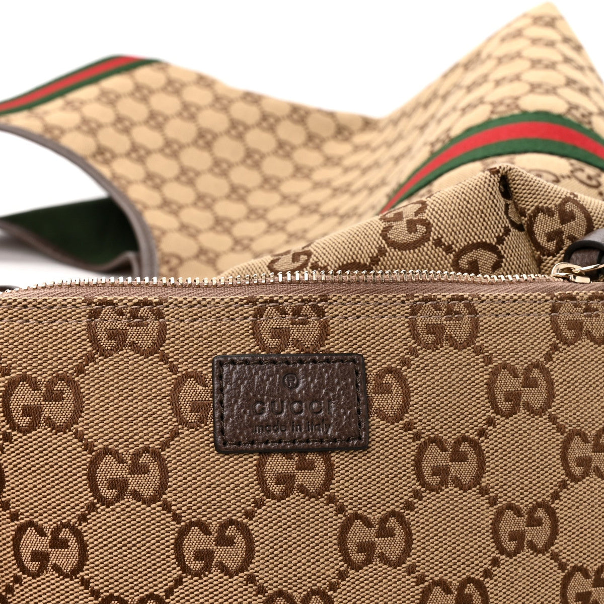 GG Monogram Web Large Giglio Tote Beige Brown wholesalehk.shop