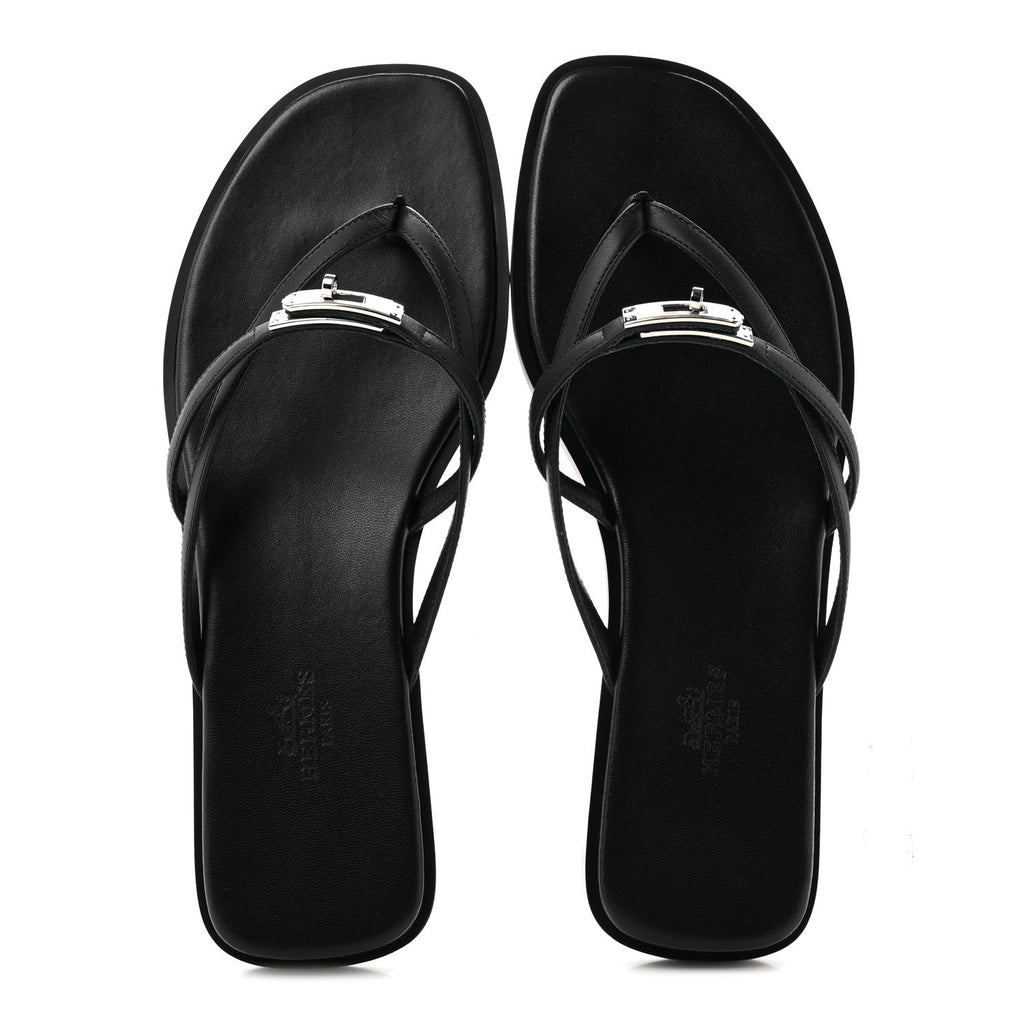 Calfskin Miss Sandals 38 Black wholesalehk.shop