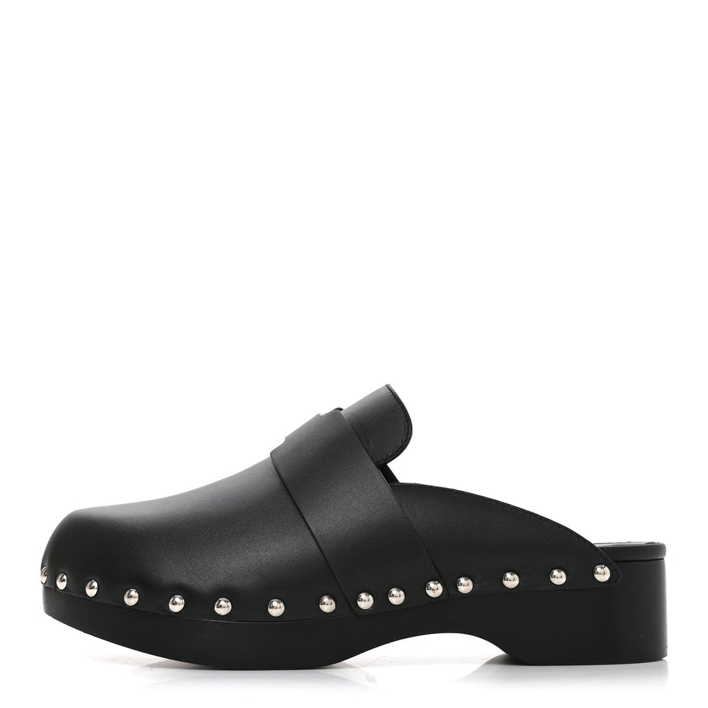 Calfskin Calya Mules 37 Black wholesalehk.shop