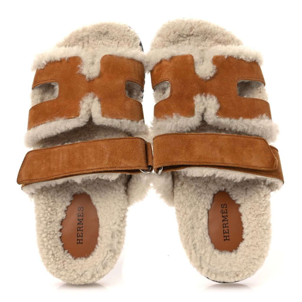 Suede Goatskin Woolskin Womens Chypre Sandals 36.5 Naturel Ecru wholesalehk.shop