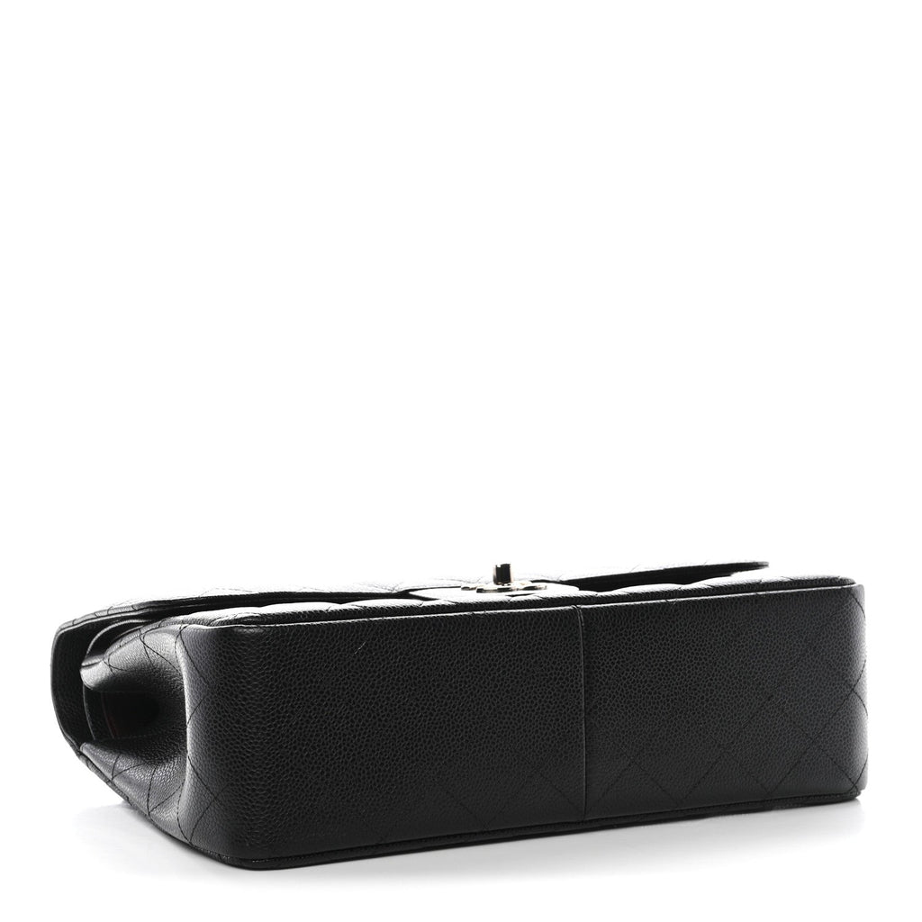 Caviar Quilted Jumbo Double Flap Black wholesalehk.shop