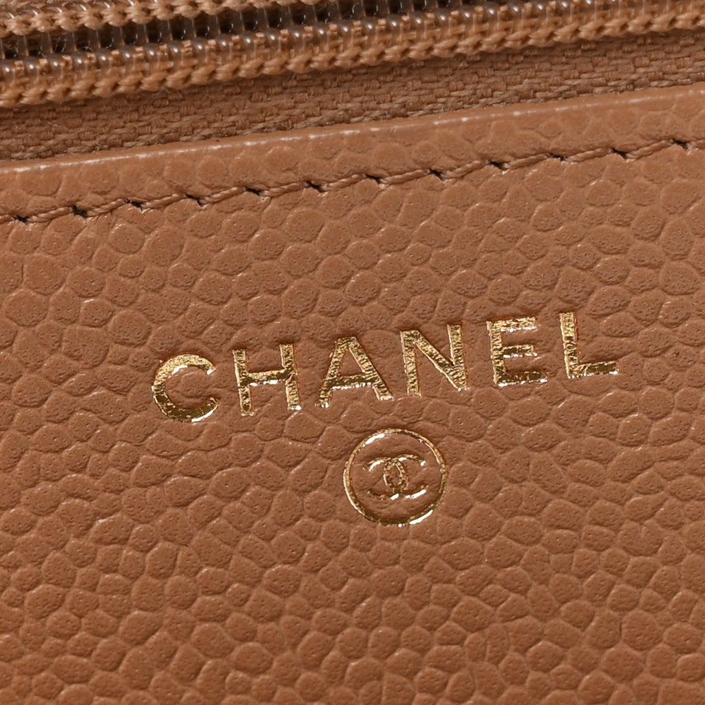 Caviar Quilted Multi Chain Wallet On Chain WOC Beige wholesalehk.shop