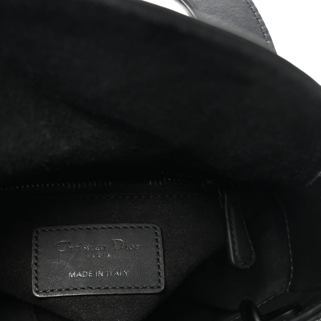 Ultra Matte Calfskin Cannage Mini Lady Dior Black wholesalehk.shop