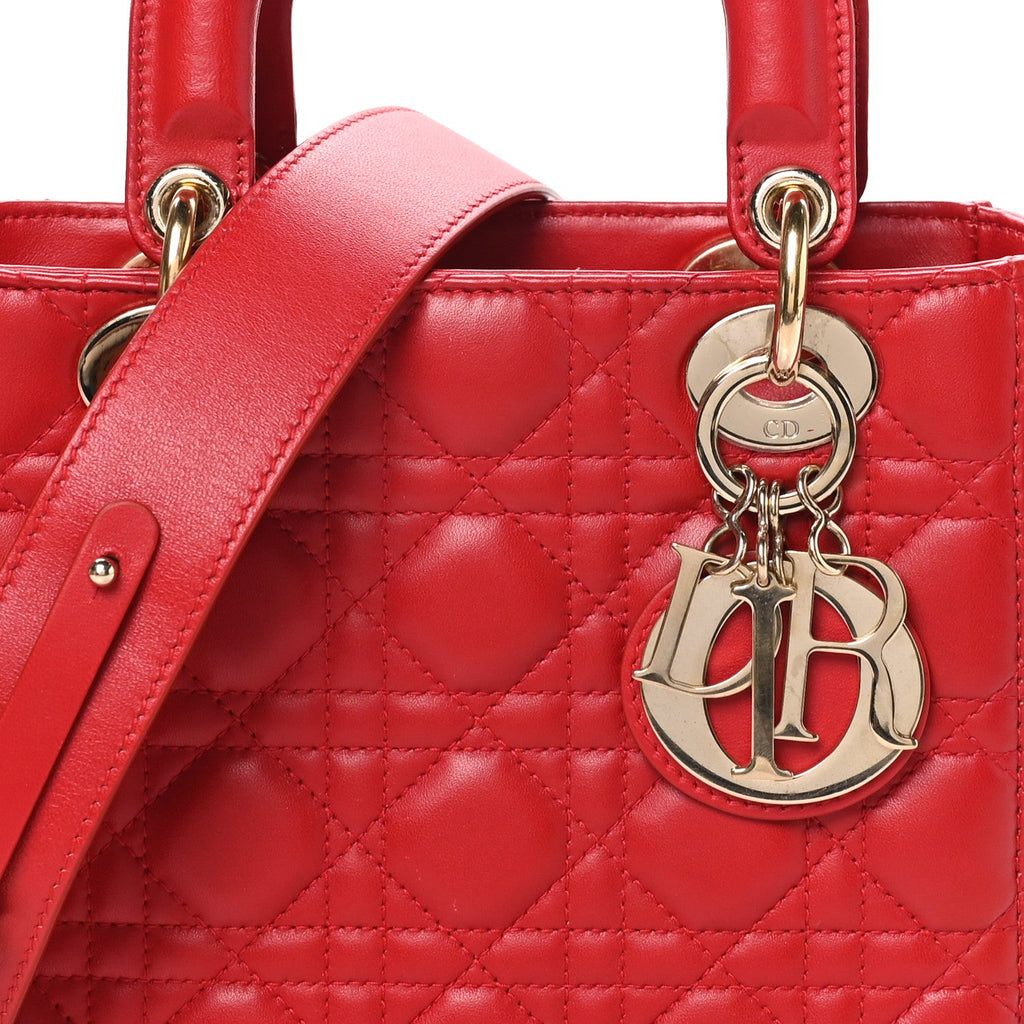 Lambskin Cannage Small My ABCDior Lady Dior Red wholesalehk.shop