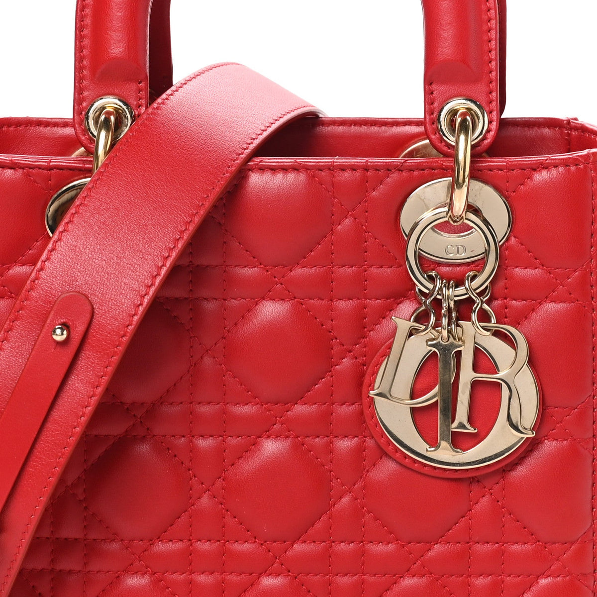 Lambskin Cannage Small My ABCDior Lady Dior Red wholesalehk.shop