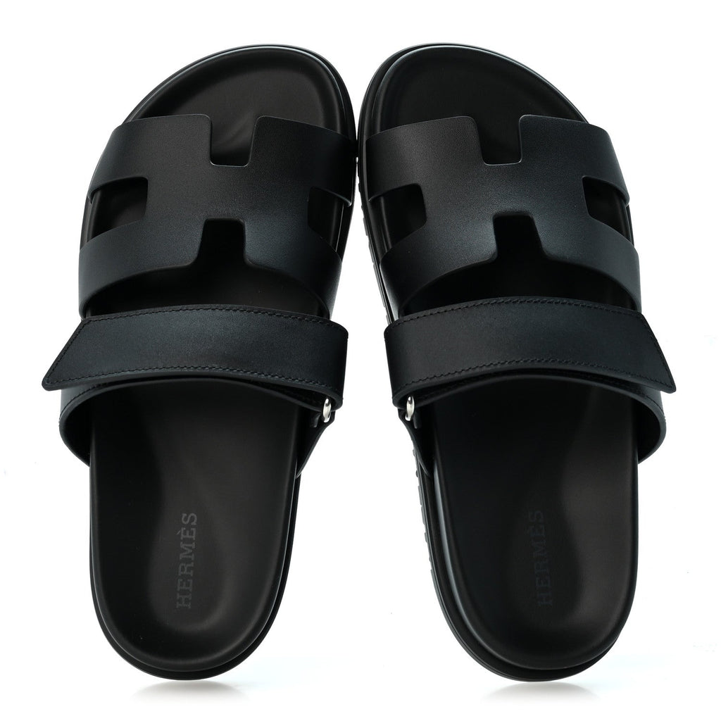 Calfskin Womens Chypre Sandals 36.5 Black wholesalehk.shop