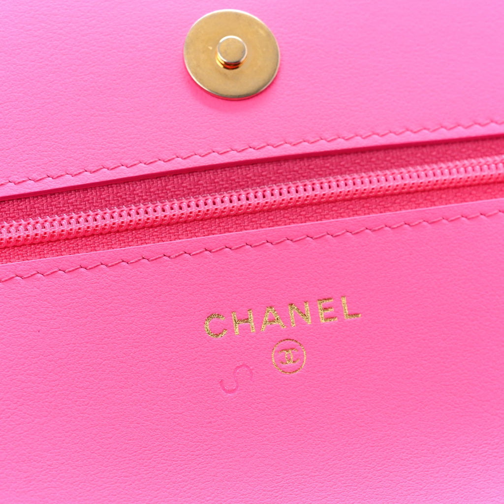 Jersey Quilted Chanel 19 Wallet On Chain WOC Pink wholesalehk.shop