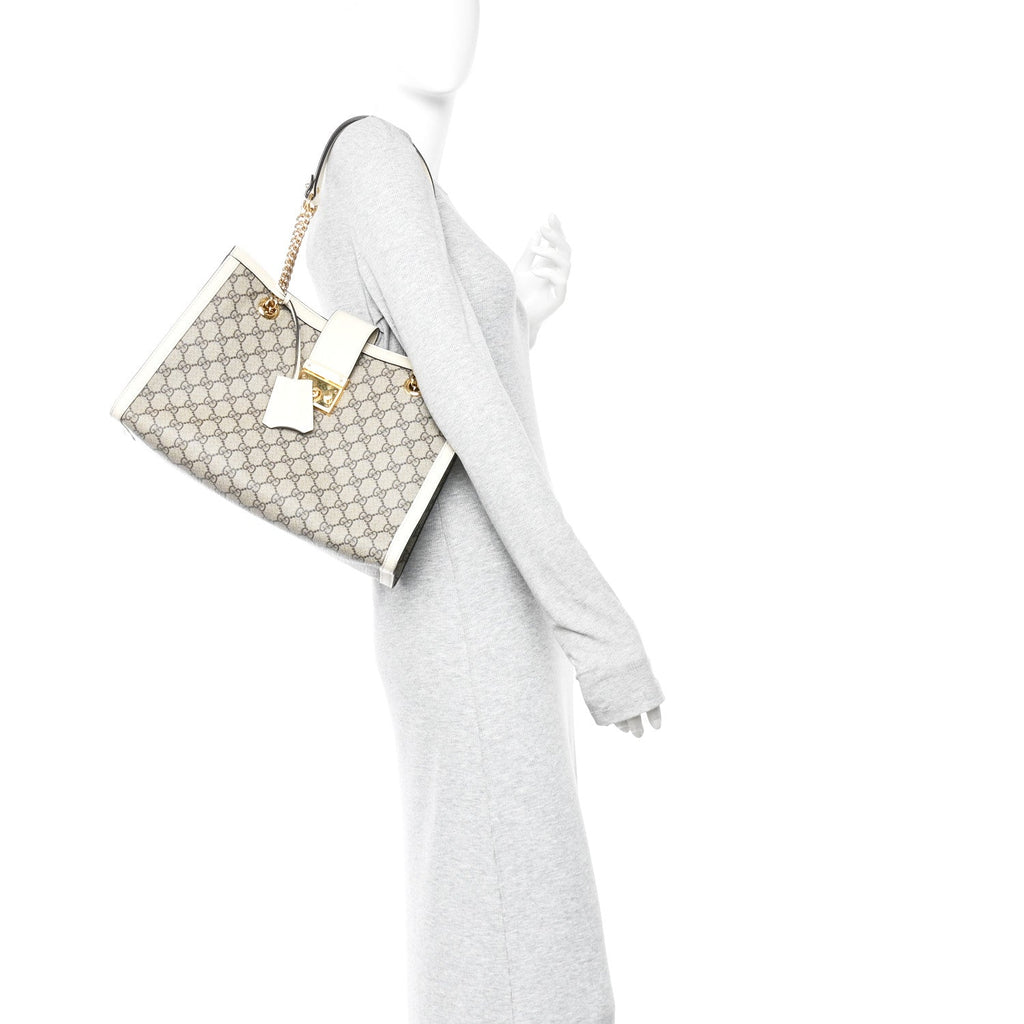 GG Supreme Monogram Medium Padlock Tote White £¨ Direct shipment via from wholesalehk.shop