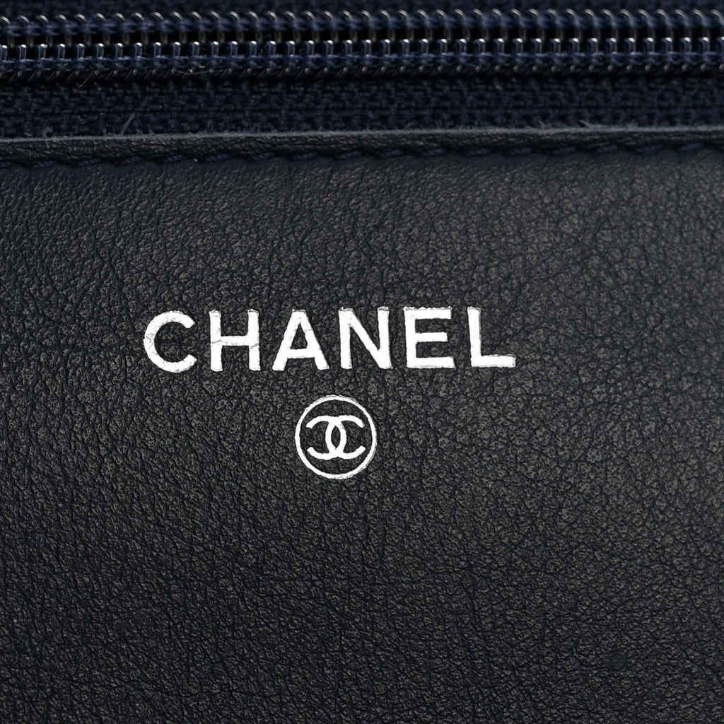 Caviar Timeless CC Wallet on Chain WOC Navy Blue wholesalehk.shop