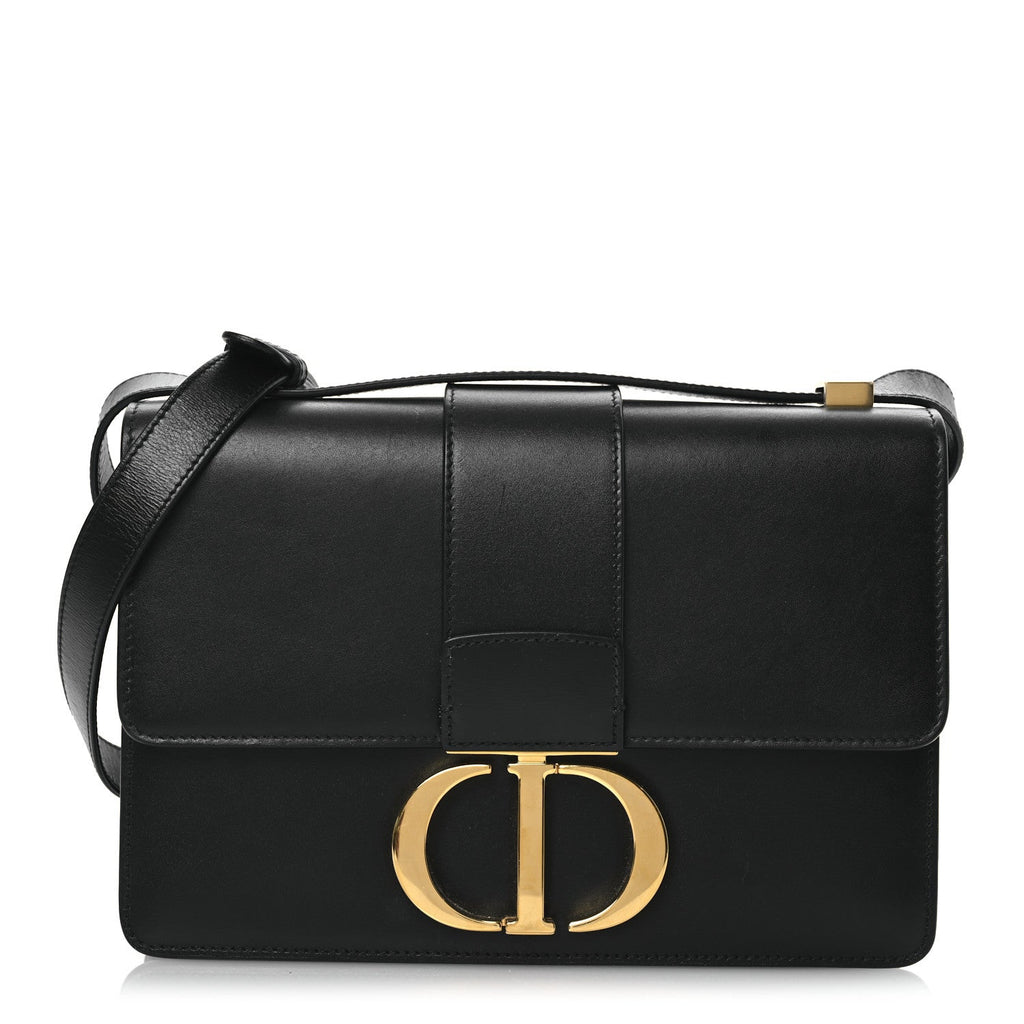 Box Calfskin 30 Montaigne Flap Bag Black wholesalehk.shop