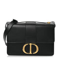 Box Calfskin 30 Montaigne Flap Bag Black wholesalehk.shop