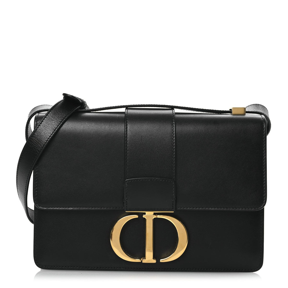 Box Calfskin 30 Montaigne Flap Bag Black wholesalehk.shop