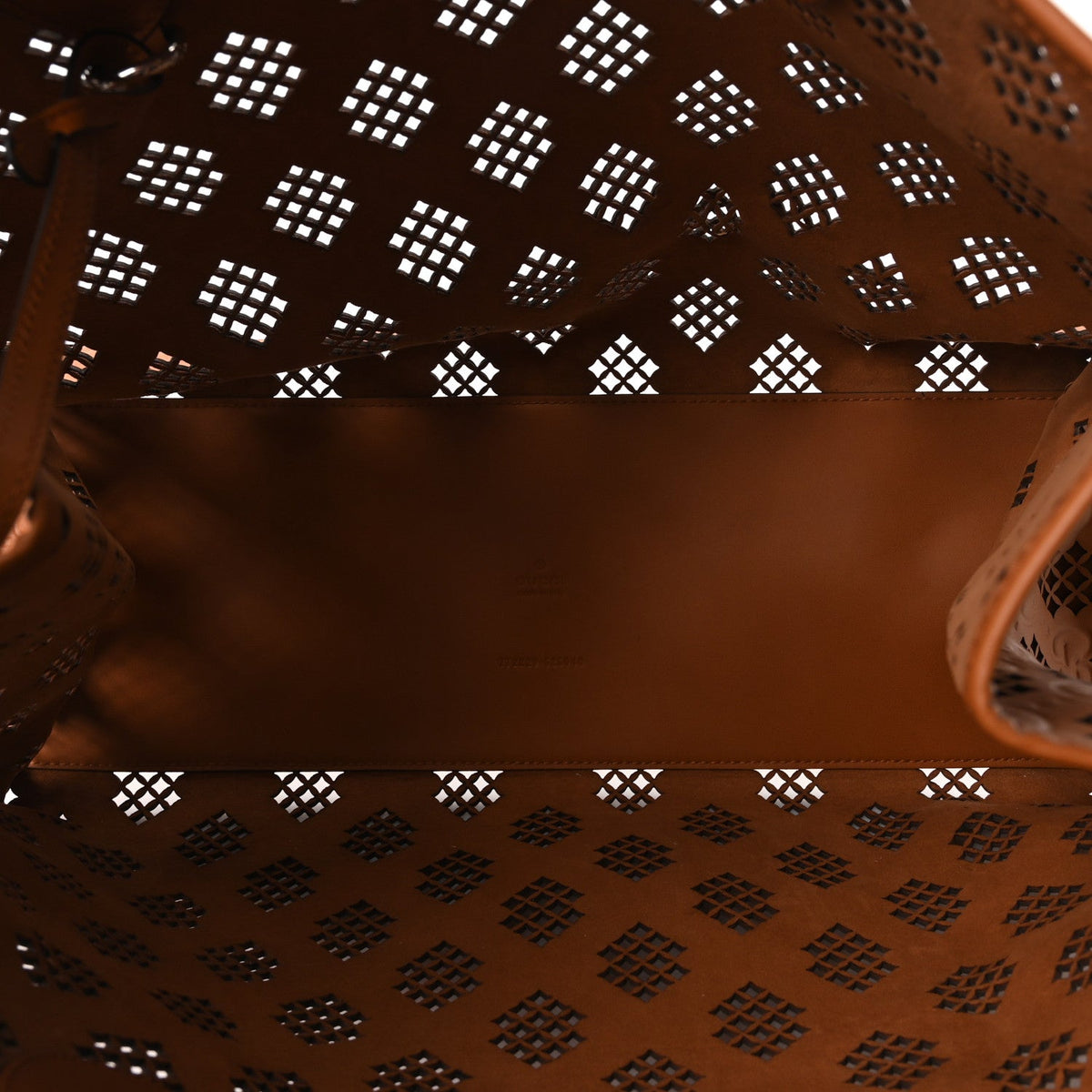 Calfskin GG Monogram Diamond Cut Medium Ophidia Tote Bag Brown wholesalehk.shop