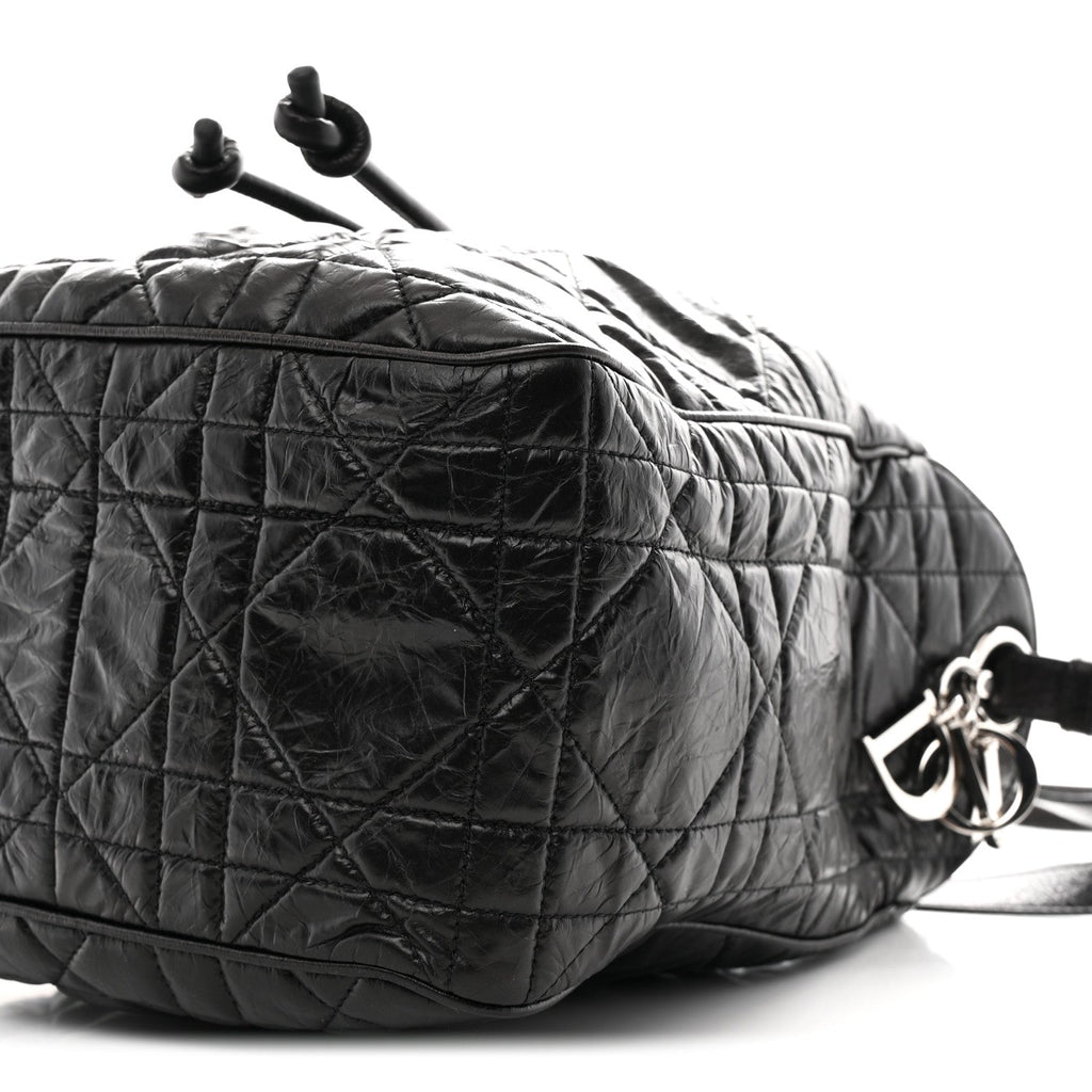 Crinkled Calfskin Macrocannage Medium D-Motion Bag Black wholesalehk.shop