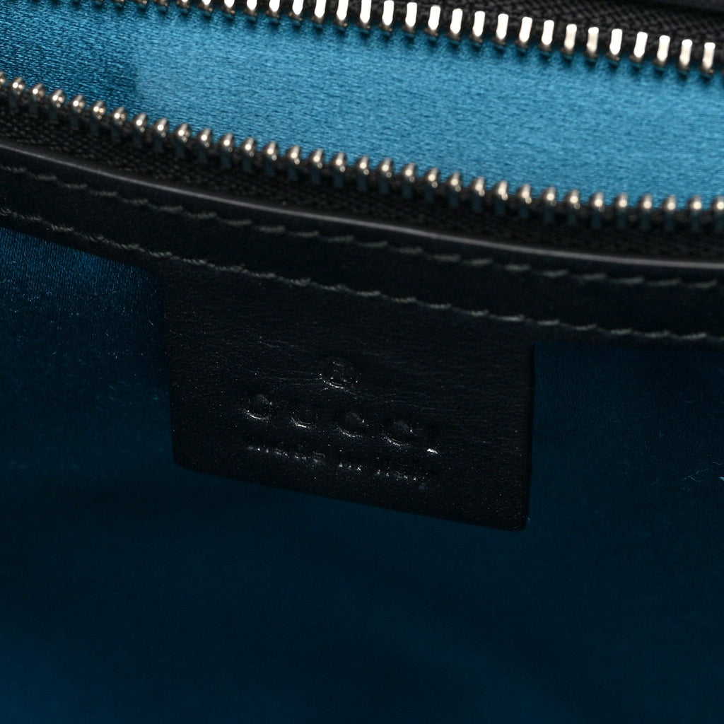 Suede Patent Dragon Embroidered Medium Dionysus Bucket Bag Dark Blue wholesalehk.shop