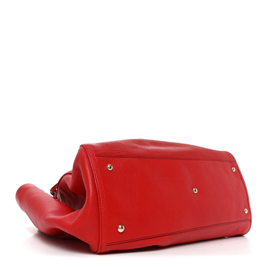 Pebbled Calfskin Large Soho Shoulder Bag Red wholesalehk.shop