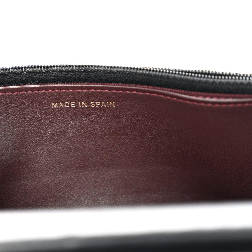 Lambskin Quilted Wallet On Chain WOC Black wholesalehk.shop
