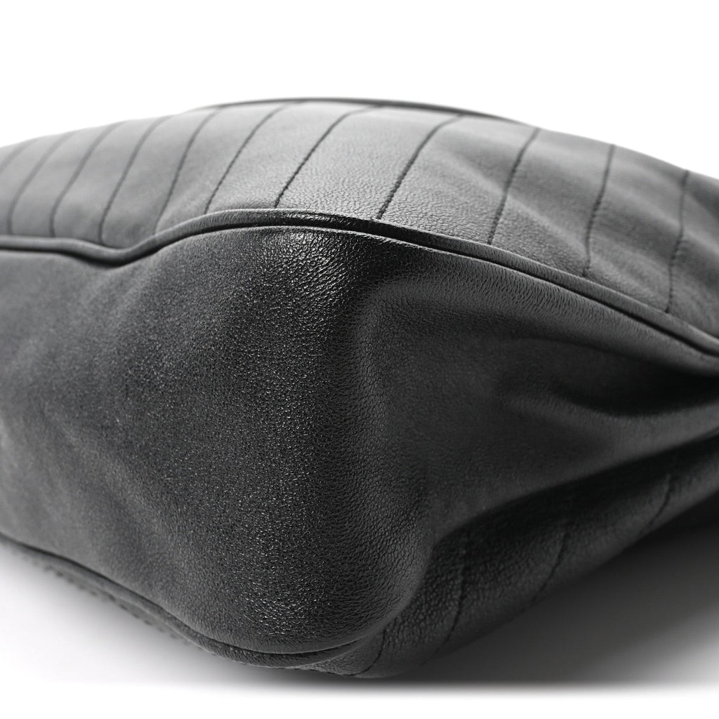 Sakai Be Green Calfskin Diagonal Stitched Medium Blondie Tote Black wholesalehk.shop