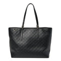 GG Calfskin Embossed Emblem Large Tote Bag Black wholesalehk.shop