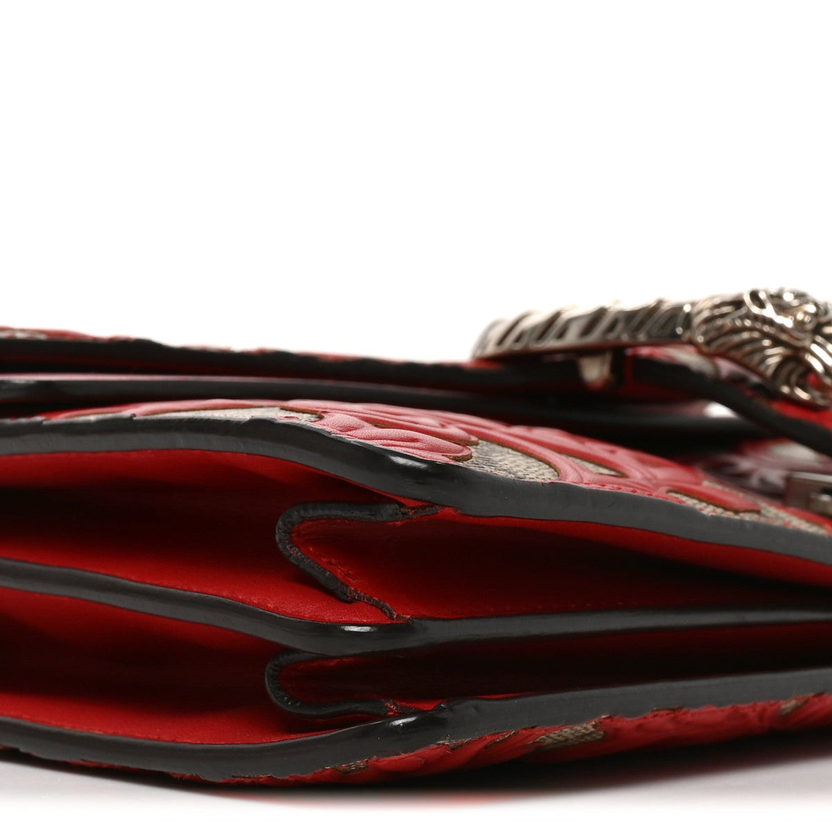 GG Supreme Monogram Arabesque Dionysus Shoulder Bag Hibiscus Red wholesalehk.shop