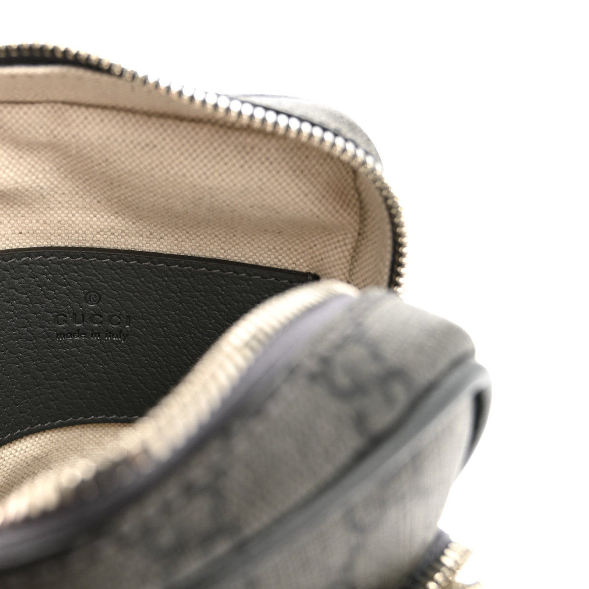 GG Supreme Monogram Textured Dollar Calfskin Mini Ophidia Messenger Grey Black Graphite Grey wholesalehk.shop
