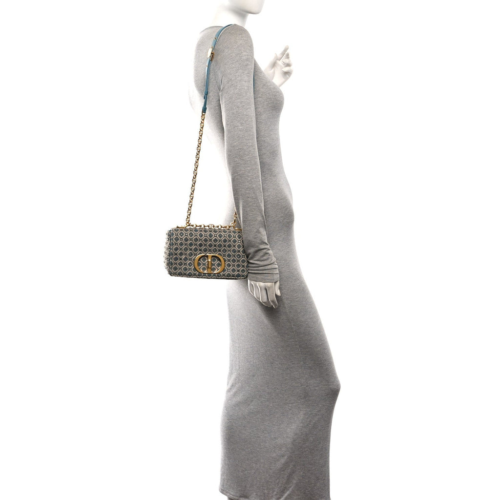 Calfskin Strass Embroidered Small Caro Bag Blue wholesalehk.shop