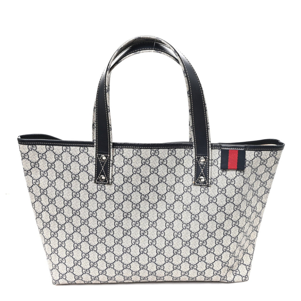 GG Plus Monogram Medium Signature Web Loop Tote Navy wholesalehk.shop
