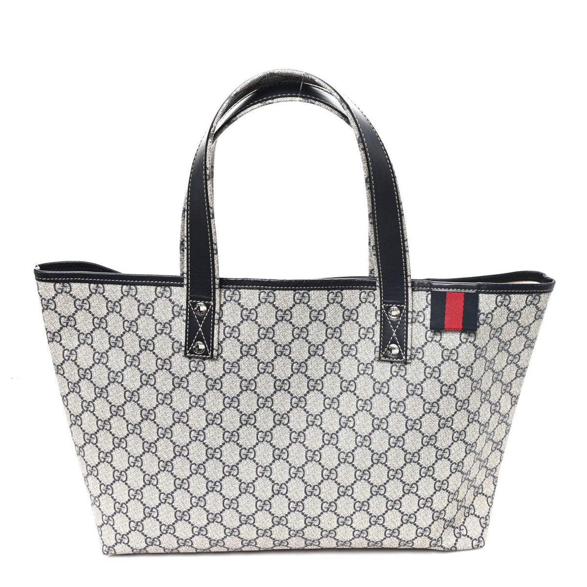 GG Plus Monogram Medium Signature Web Loop Tote Navy wholesalehk.shop