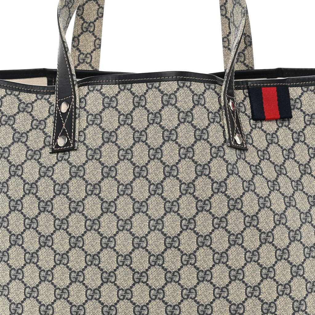 GG Plus Monogram Medium Signature Web Loop Tote Navy wholesalehk.shop