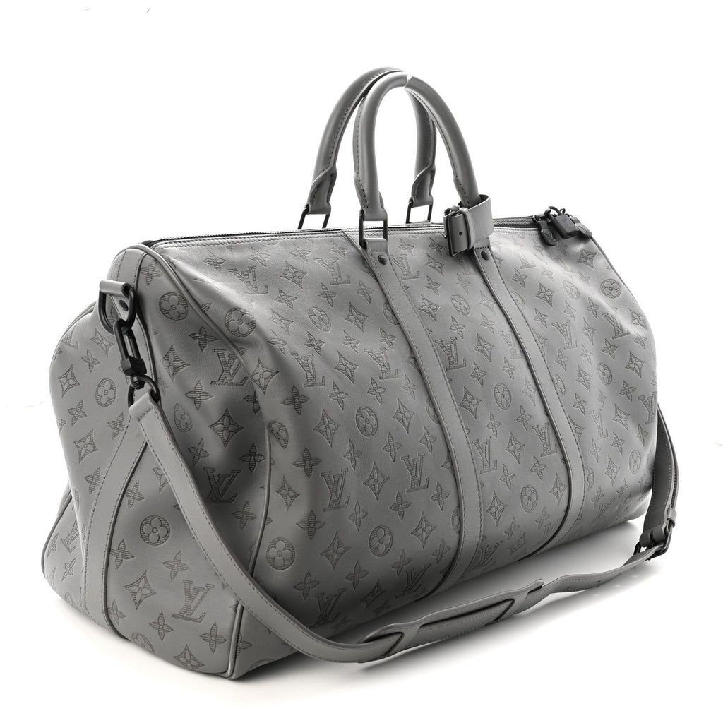 Calfskin Monogram Shadow Keepall Bandouliere 50 Anthracite Gray wholesalehk.shop
