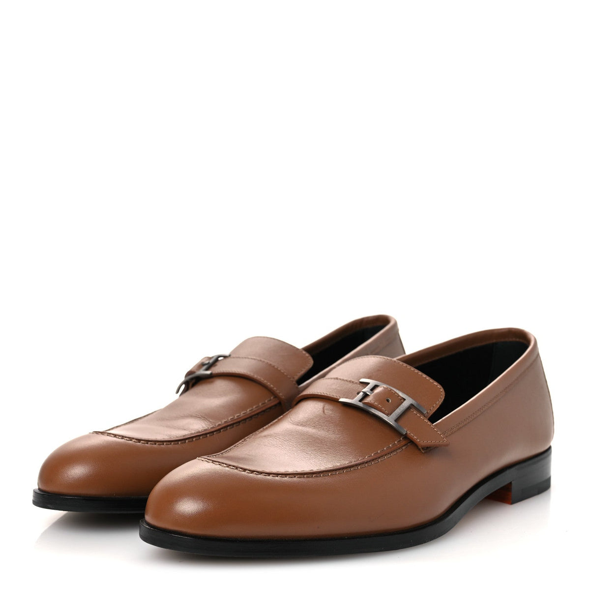 Calfskin Mens Monterey Loafers 41.5 Marron Teck wholesalehk.shop