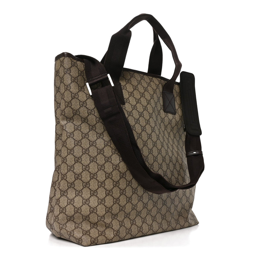 GG Supreme Monogram Vertical Tote Dark Brown wholesalehk.shop