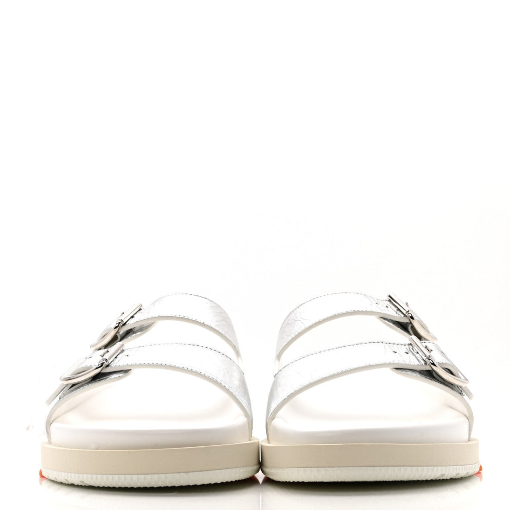 Metallic Mix Materials Mens LV Script Trainer Mules 11 Silver Multicolor £¨ Direct shipment via from wholesalehk.shop
