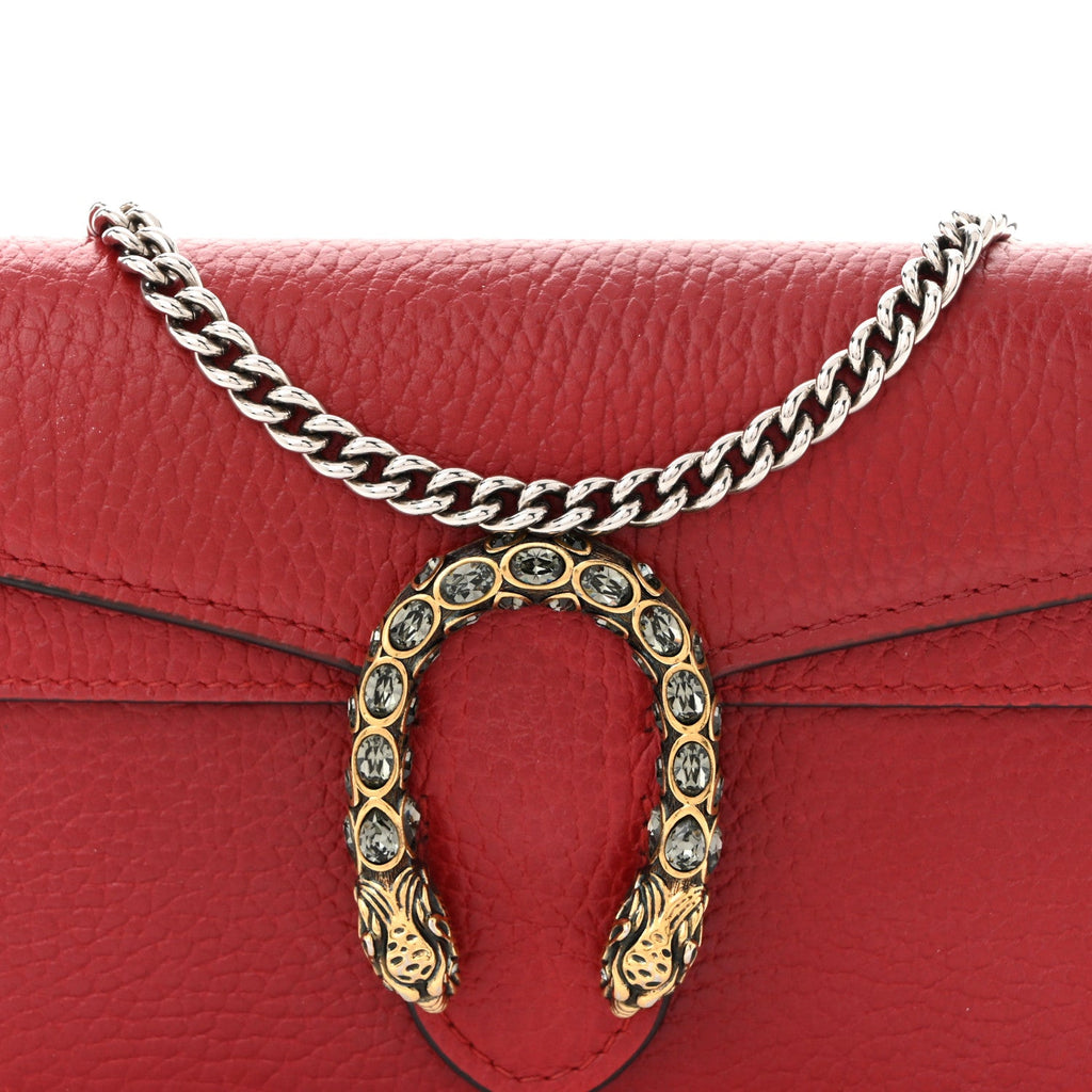 Dollar Calfskin Swarovski Crystal Small Dionysus Shoulder Bag Hibiscus Red wholesalehk.shop